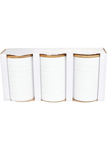 Набір банок Merceyl "Лінії" 3 банки по керамічні з бамбуковими кришками Bona (268456830)