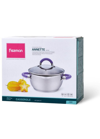 Кастрюля Annette из нержавеющей стали с крышкой-дуршлагом Fissman (268457183)