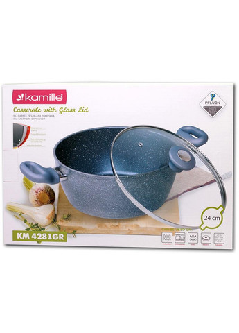 Кастрюля Grey Gotland с гранитным антипригарным покрытием Kamille (268459021)
