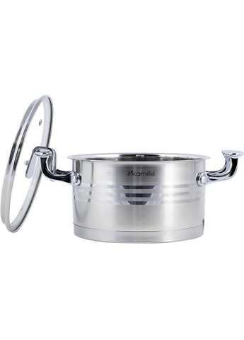 Кастрюля индукционная Casserote из нержавеющей стали со стеклянной крышкой Kamille (268459898)