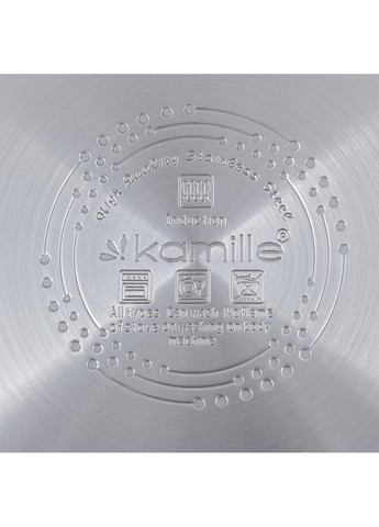 Кастрюля индукционная Casserote из нержавеющей стали со стеклянной крышкой Kamille (268459898)