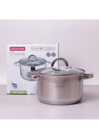 Кастрюля Mystery со стеклянной крышкой Kamille (268459887)