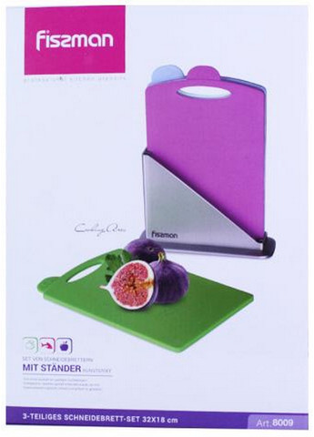Набор 3 разделочные доски на подставке Fissman (268459146)