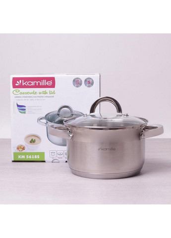 Кастрюля Mystery со стеклянной крышкой Kamille (268458060)