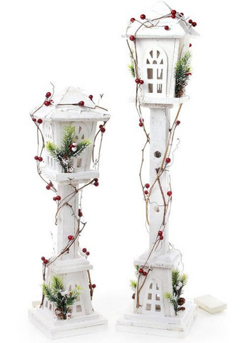 Декоративный фонарь "Зимний домик", деревянный с LED-подсветкой Bona (268458850)