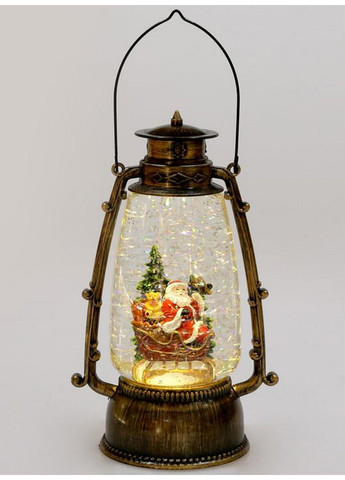 Новогодний декоративный фонарь "Санта в санях" с LED подсветкой, подвесной Bona (268456867)