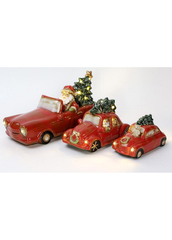 Декор новорічний "Санта в машині" фарфор з LED-підсвічуванням Bona (268456681)