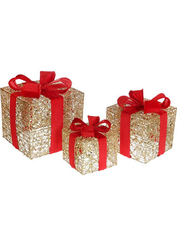 Набор декоративных подарков - 3 коробки с LED-подсветкой Bona (268456728)