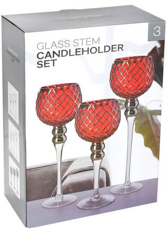 Набор 3 стеклянных подсвечника Preeti Bona (268456647)
