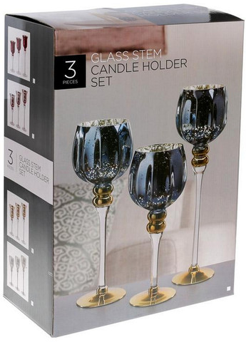 Набор 3 стеклянных подсвечника Claudine Bona (268457718)