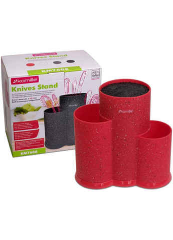 Колода для ножів Brash Stand потрійна пластикова Kamille (268460853)