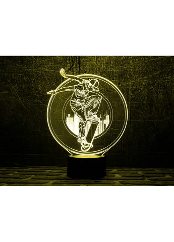 3D нічник-світильник "Скейтбордист" 3DTOYSLAMP (268457419)