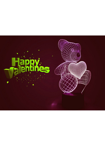 3D ночник-светильник "Мишка с сердцем" 3DTOYSLAMP (268460423)