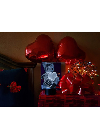 3D ночник-светильник "Мишка с сердцем" 3DTOYSLAMP (268460423)
