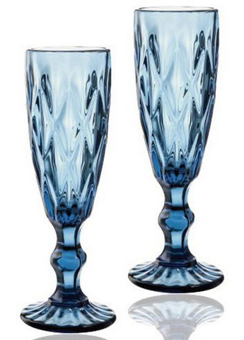 Набор 6 бокалов для шампанского Elodia Грани, кобальтовое стекло S&T (268456591)