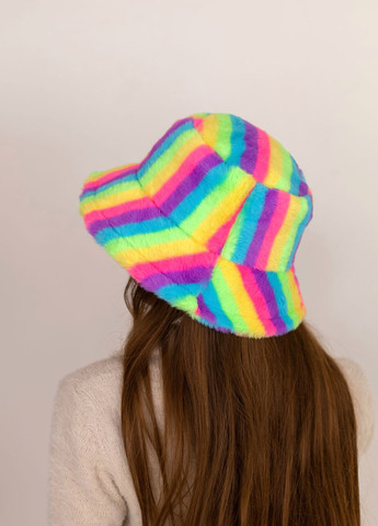 Панама хутряна зимова тепла Rainbow різнокольорова з регулюванням розміру No Brand (268548846)