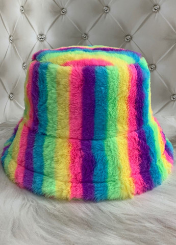 Панама хутряна зимова тепла Rainbow різнокольорова з регулюванням розміру No Brand (268548846)