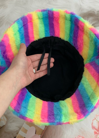 Панама хутряна зимова тепла Rainbow різнокольорова з регулюванням розміру No Brand (268548846)