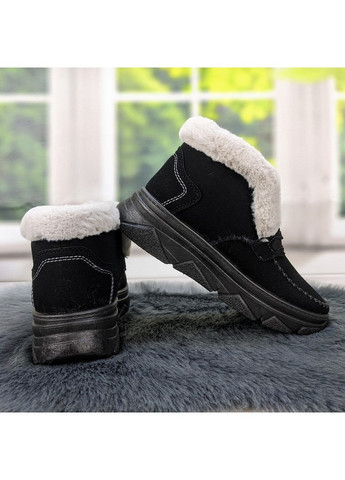 Зимние ботинки женские зимние черные замшевые Dago из искусственной замши