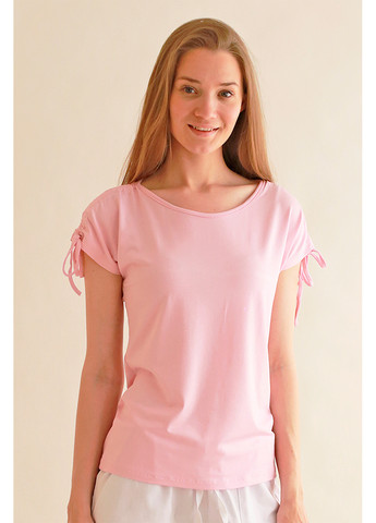 Розовая повседневный футболка Kosta с коротким рукавом