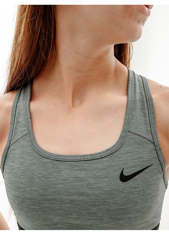 Жіночий Топ W NK DF SWSH BAND NONPDED BRA Сірий Nike (268469701)