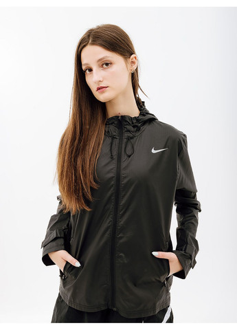 Черная демисезонная женская куртка w nk essential jacket черный Nike