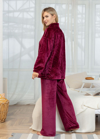 Бордовая зимняя домашняя одежда ISSA PLUS 14324