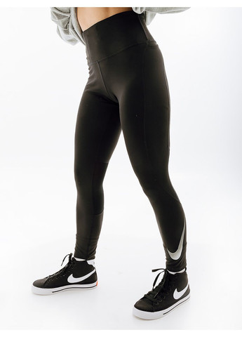 Черные демисезонные женские леггинсы w nk df fst sw hbr mr 7/8 tght черный Nike