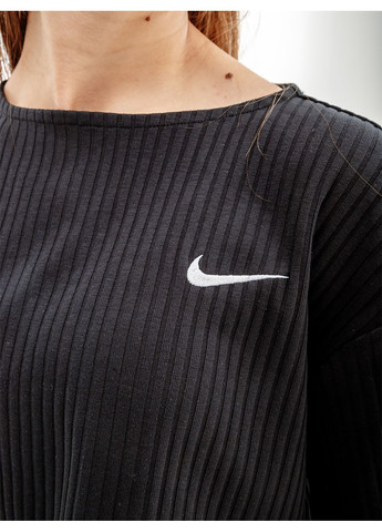 Черная летняя женская футболка w nsw rib jrsy ss top черный Nike