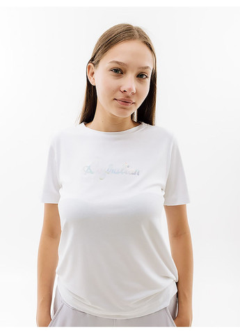 Белая летняя женская футболка cotton tee holographic logo белый Australian