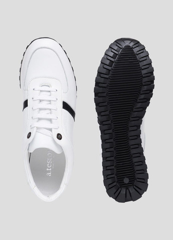 Белые демисезонные белые кожаные кроссовки a.Testoni
