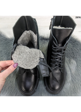 Зимние ботинки женские зимние кожаные на шнурках Viscala