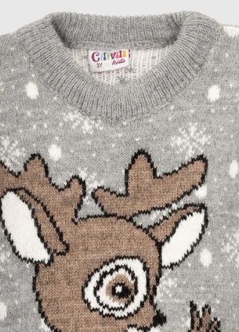 Серый зимний свитер No Brand