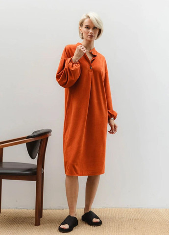 Оранжевое кэжуал платье pre-fall collection Seventeen однотонное