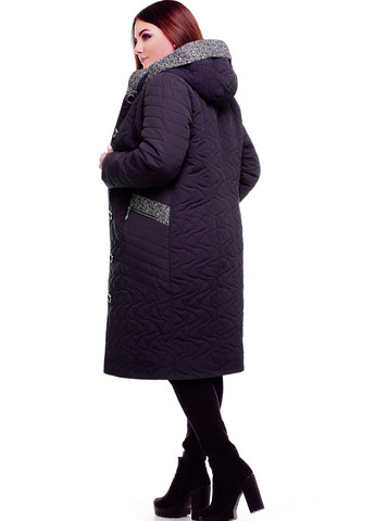 Темно-фіолетова демісезонна подовжена куртка Welltre