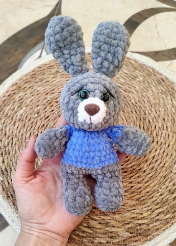 Вязаный зайчик, мягкая игрушка детям Handmade 26034 (268752709)