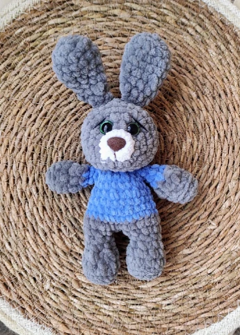 Вязаный зайчик, мягкая игрушка детям Handmade 26034 (268752709)