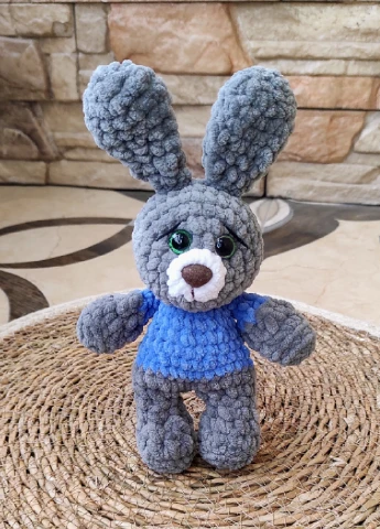 Вязаный зайчик, мягкая игрушка детям Handmade 26034 (268752709)