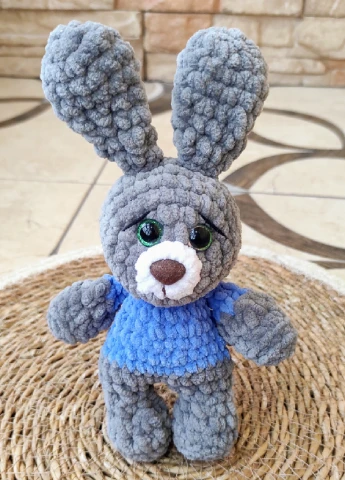 Вязаный зайчик, мягкая игрушка детям Handmade 26034 (268752709)