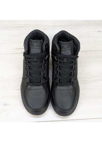 Черные зимние ботинки мужские зимние на шнурках спортивного типа Baas