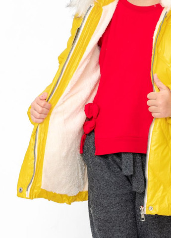 Желтая зимняя куртка для девочки (зима) No Brand