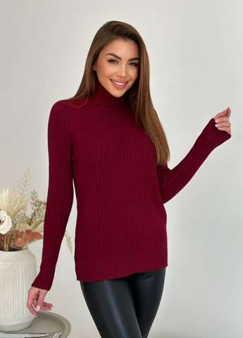 Бордовый зимний свитера ISSA PLUS WN20-582