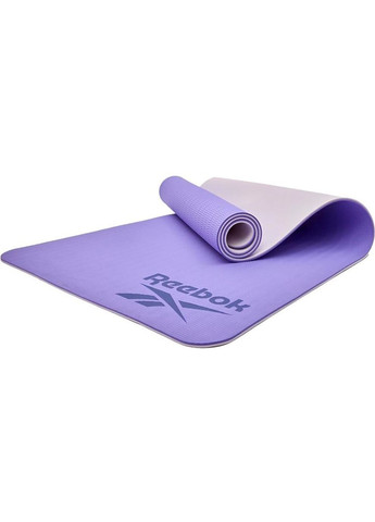 Двосторонній килимок для йоги Double Sided Yoga Mat фіолетовий Reebok (268743496)