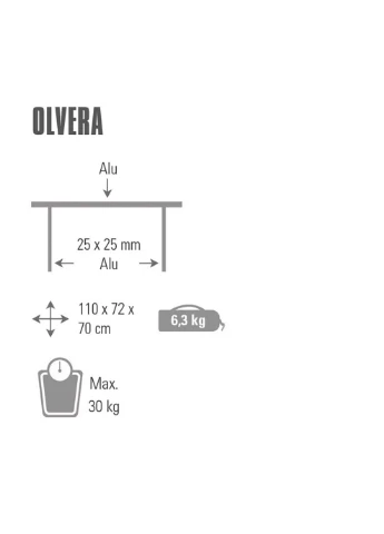Стіл розкладний Olvera Silver High Peak (268747376)