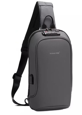 Городская сумка-рюкзак через плечо антивор (кросс боди) T-S8102A Серый (TGN-T-S8102A-3129) Tigernu (268752440)
