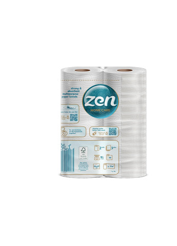 Бумажные полотенца Premium Strong&Absorbent 50 ОЧЕНЬ больших отрывов, 11 м, 3 слоя, 2 рулона Zen (268745047)