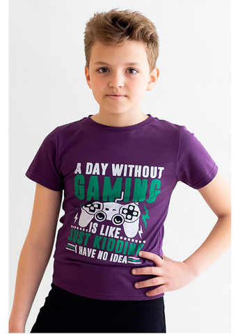 Сливова літня футболка для хлопчика Kosta 2233-7