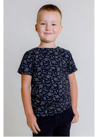 Чорна літня футболка для хлопчика Kosta 2470-2