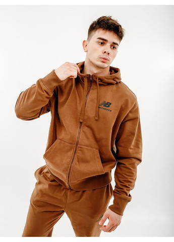 Коричневая демисезонная мужская куртка essentials st logo коричневый New Balance