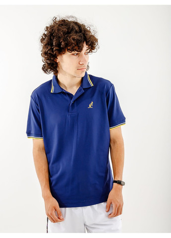 Синяя футболка-мужское поло two-stripes polo tech pique' r-fit синий для мужчин Australian